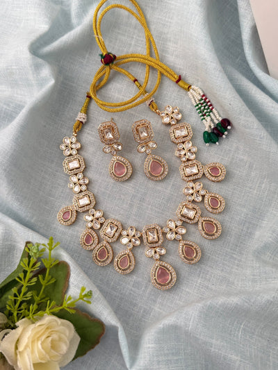 Kundan Necklace Premium Short Set | N0991 - Mahilas