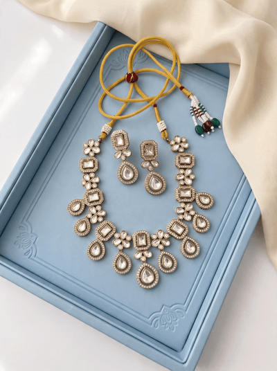 Kundan Necklace Premium Short Set | N0992 - Mahilas