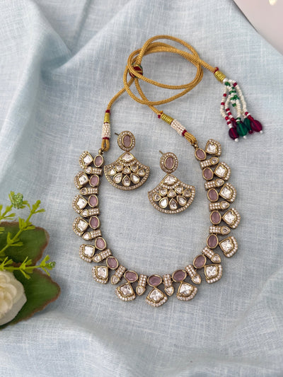 Kundan Necklace Premium Short Set | N1015 - Mahilas