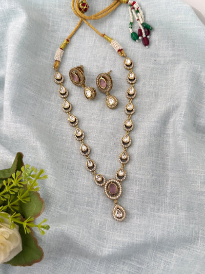 Kundan Necklace Premium Short Set | N1056 - Mahilas
