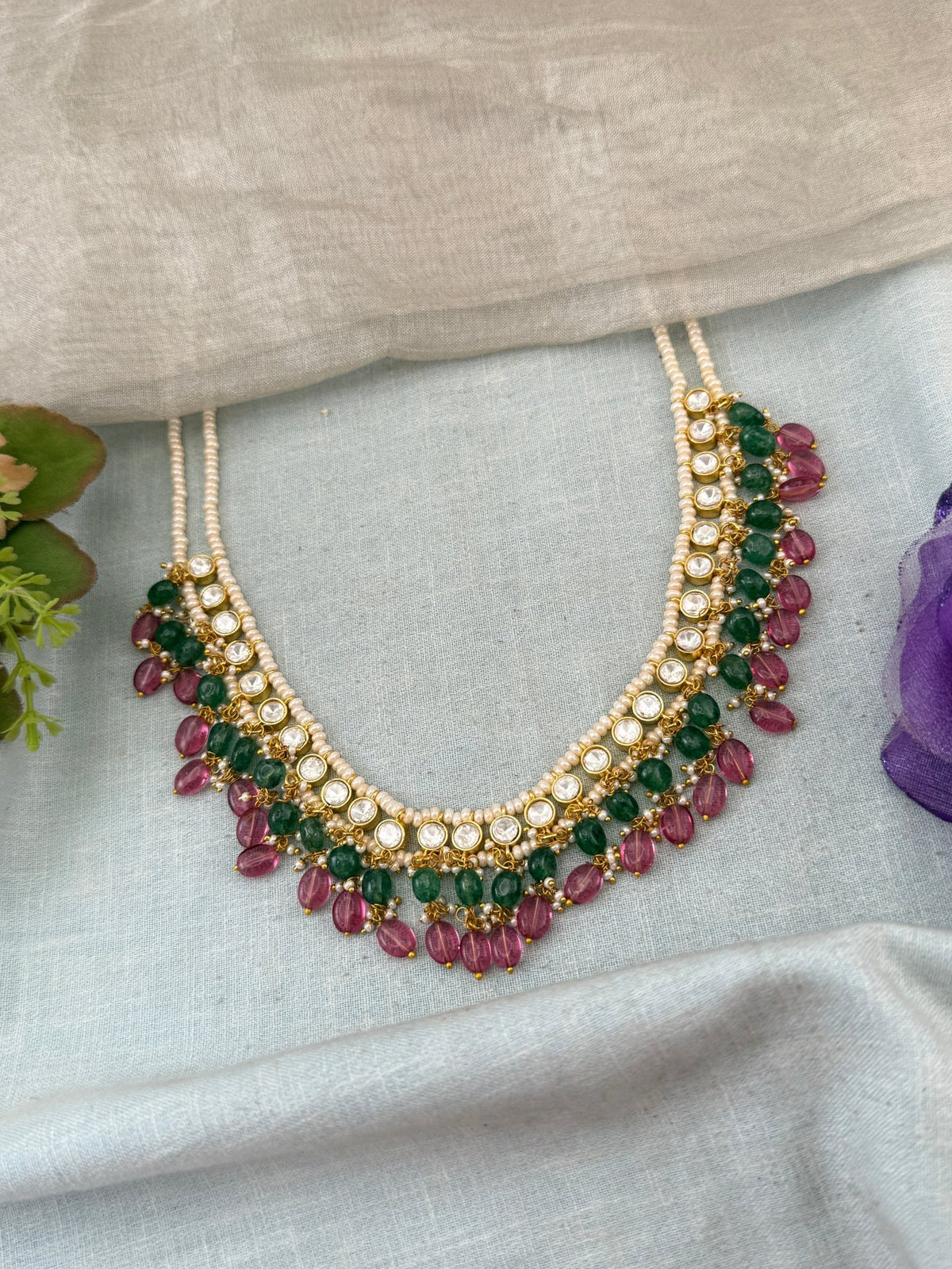 Kundan Pearl Necklace | N0129 - Mahilas
