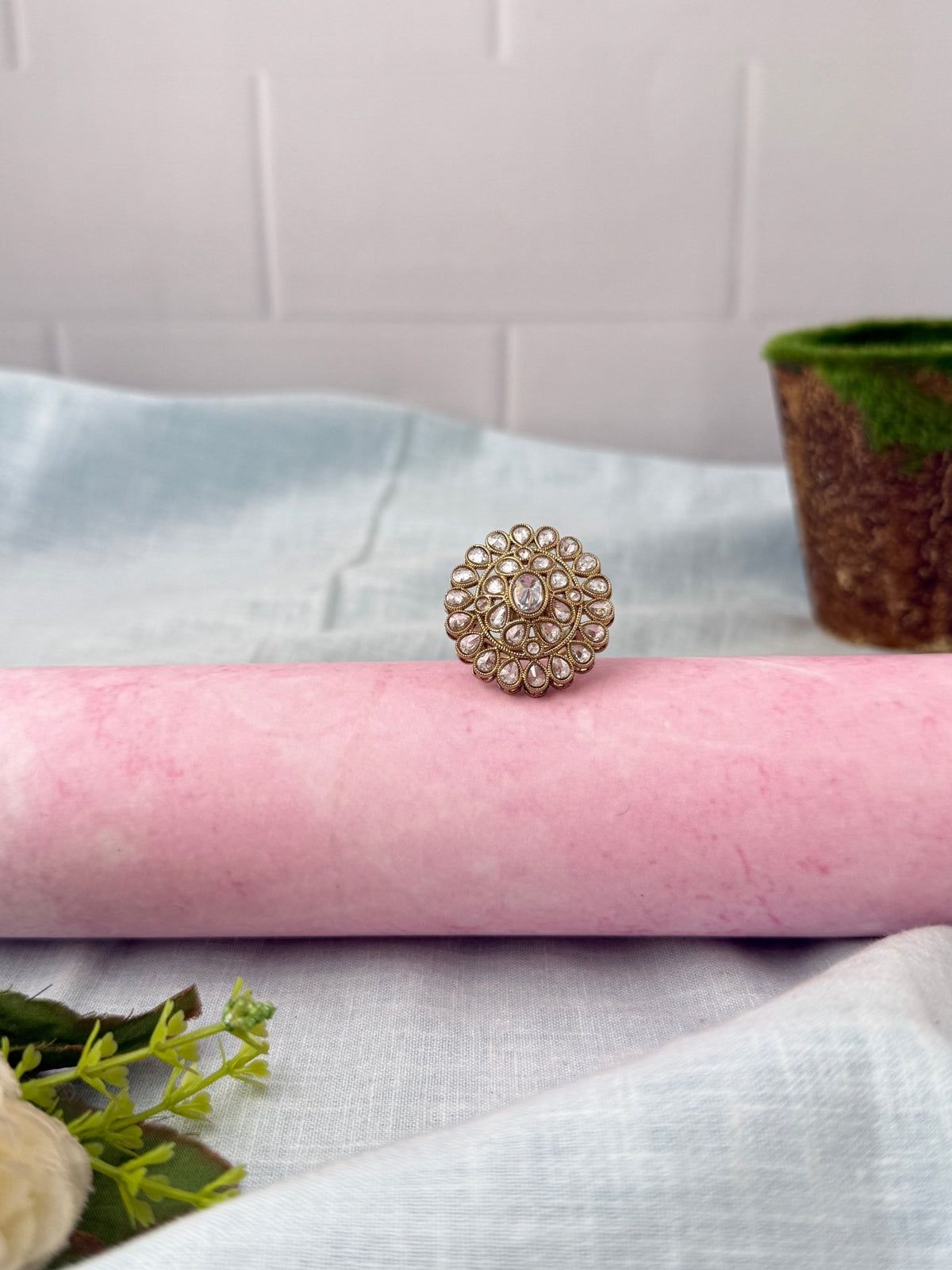 Kundan Premium Finger Ring| F0101 A - Mahilas