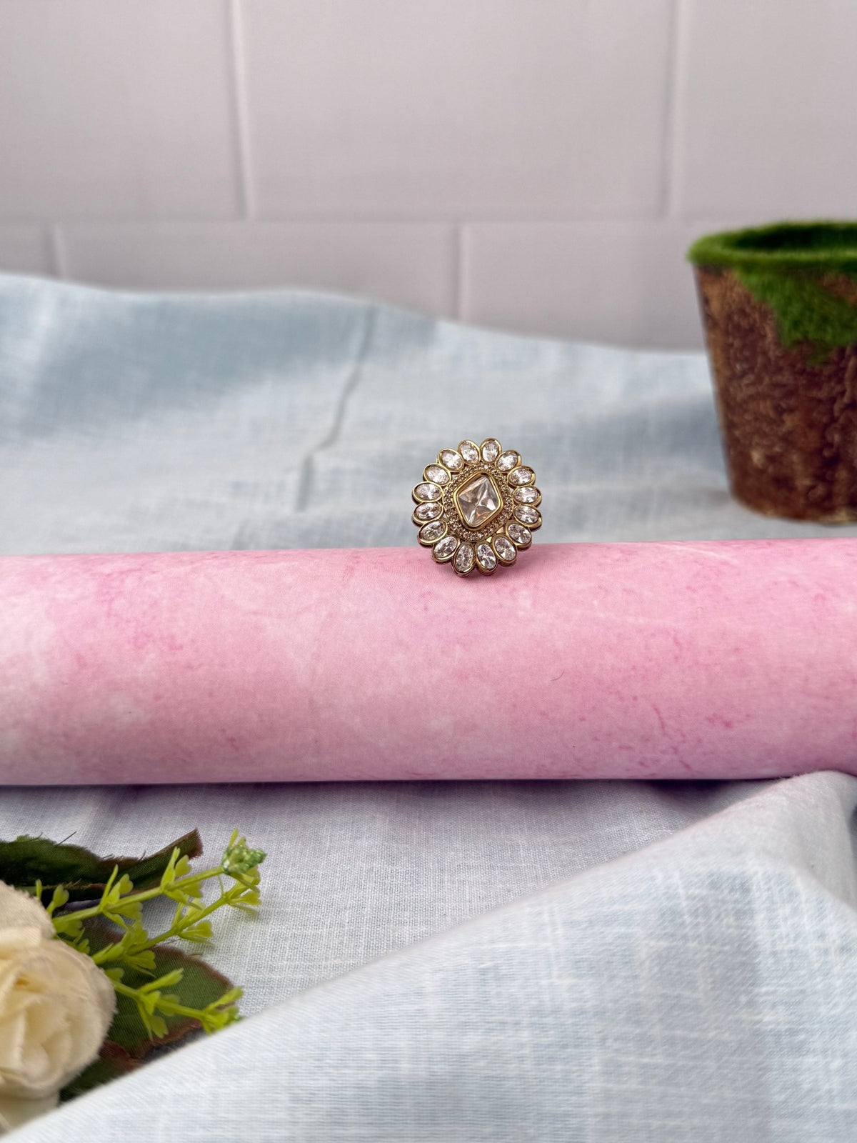 Kundan Premium Finger Ring| F0106 - Mahilas