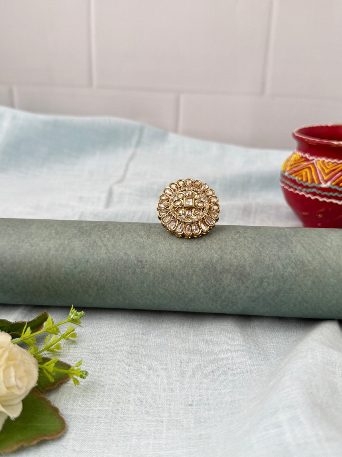 Kundan Premium Finger Ring| F0156 - Mahilas