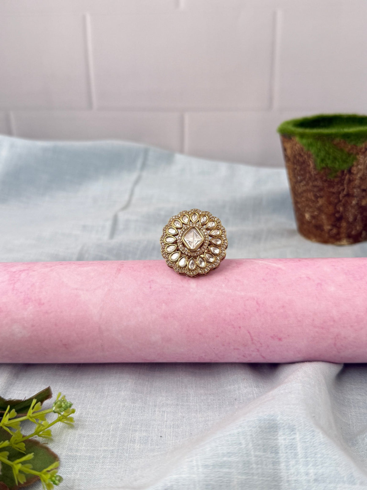 Kundan Premium Finger Ring| F0210 - Mahilas