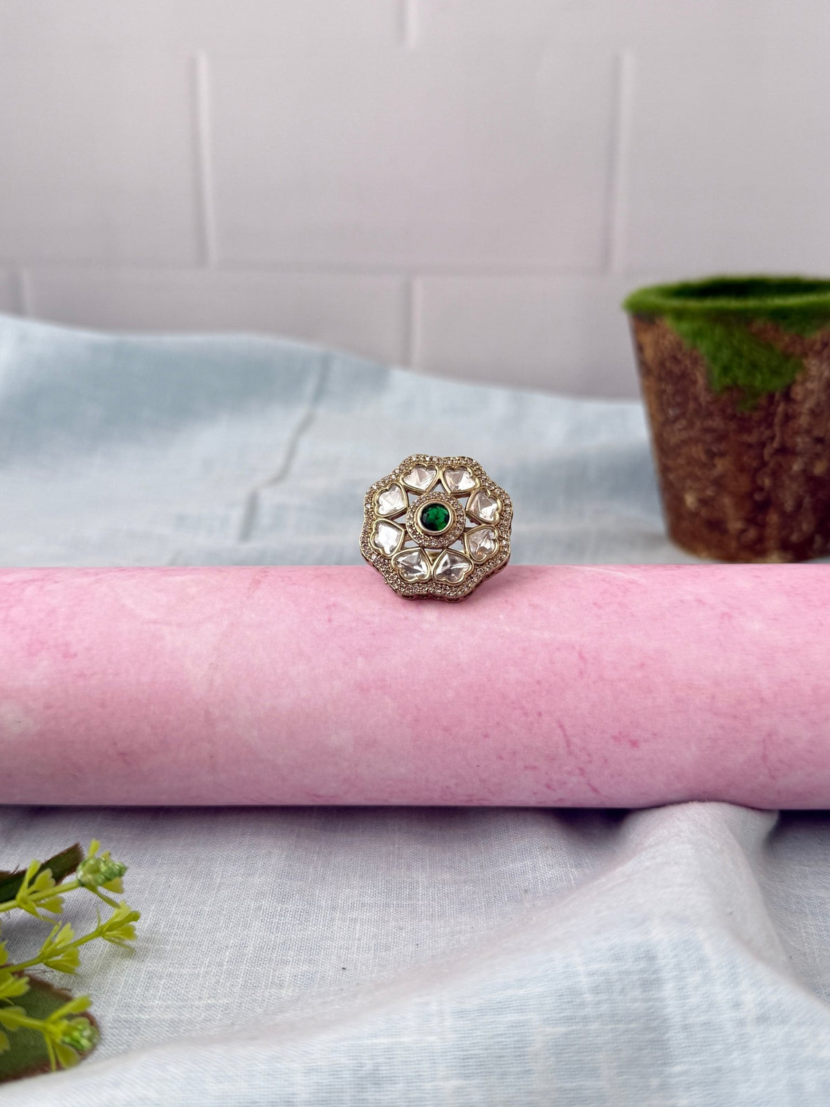Kundan Premium Finger Ring| F0217 - Mahilas