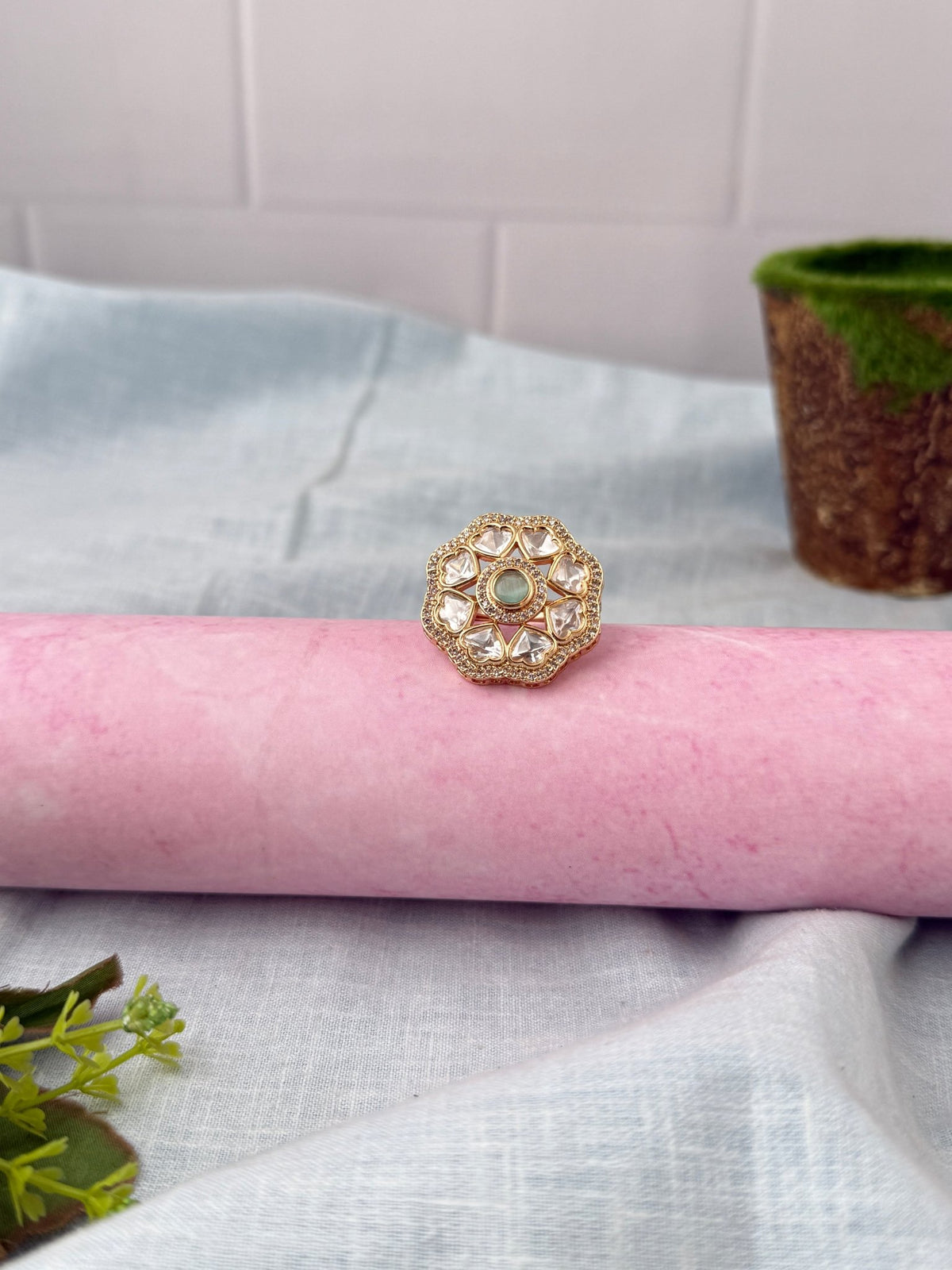Kundan Premium Finger Ring| F0220 A - Mahilas