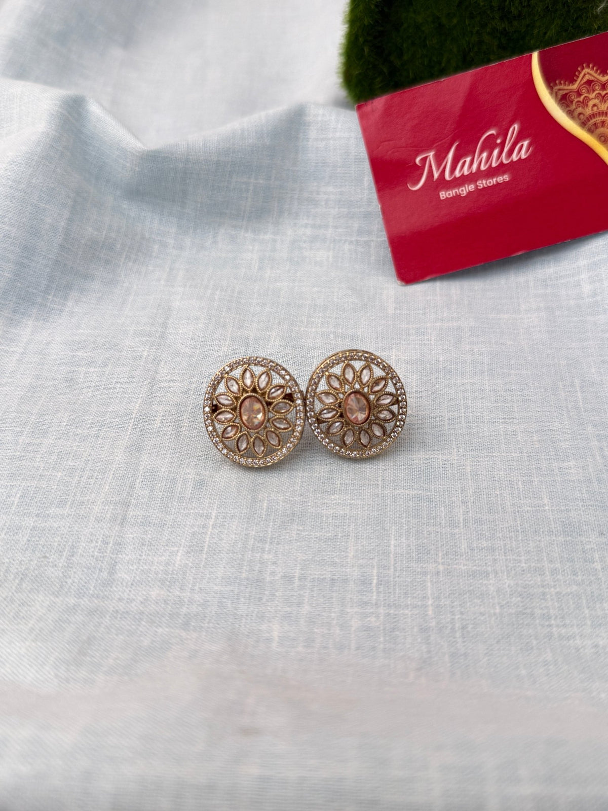 Kundan Premium Stud Earrings| E0846 A - Mahilas