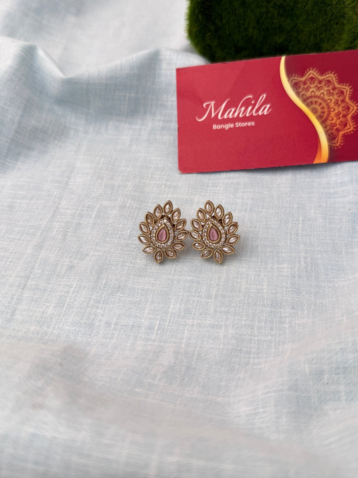 Kundan Premium Stud Earrings| E0856 A - Mahilas