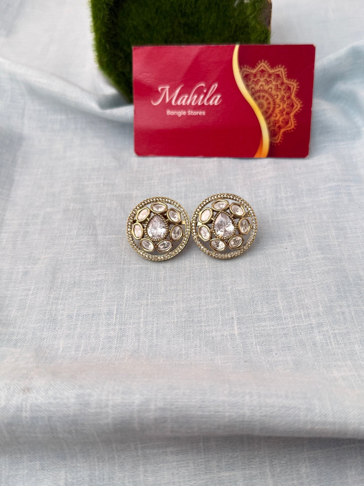 Kundan Premium Stud Earrings| E0900 - Mahilas