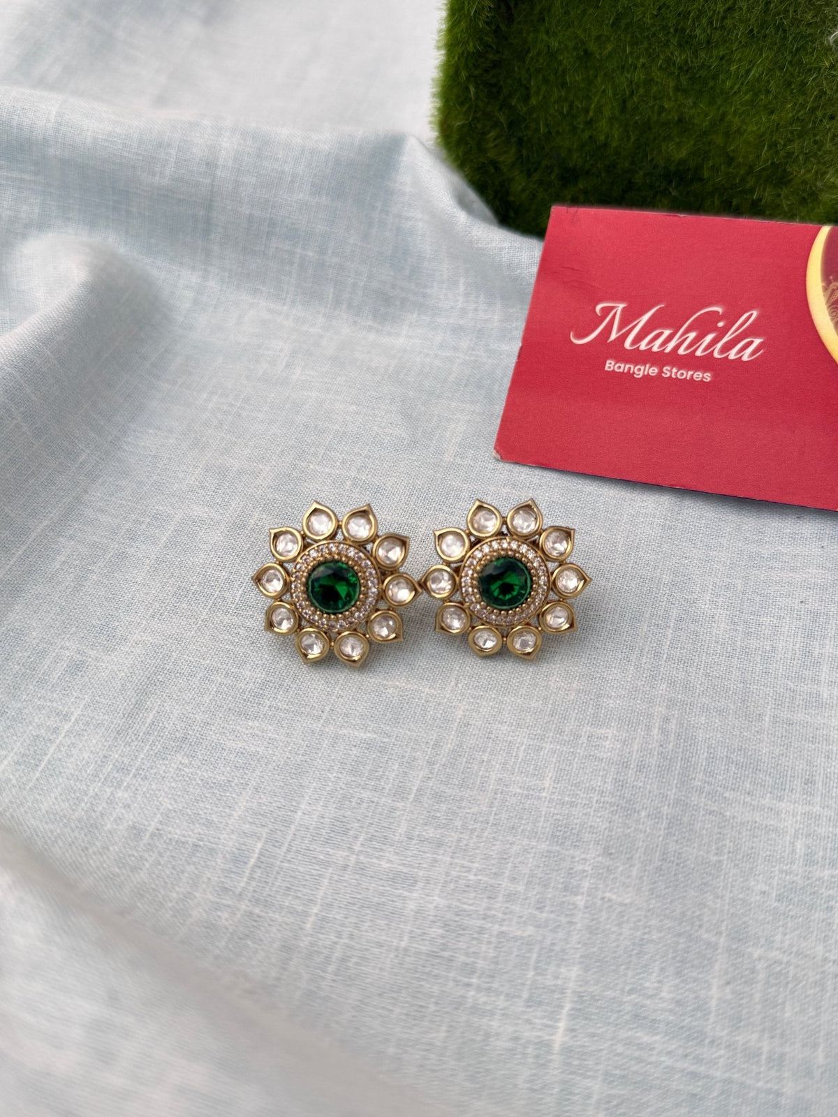 Kundan Premium Stud Earrings| E0904 - Mahilas