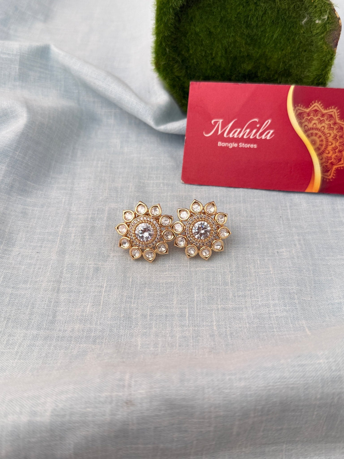 Kundan Premium Stud Earrings| E0911 E - Mahilas
