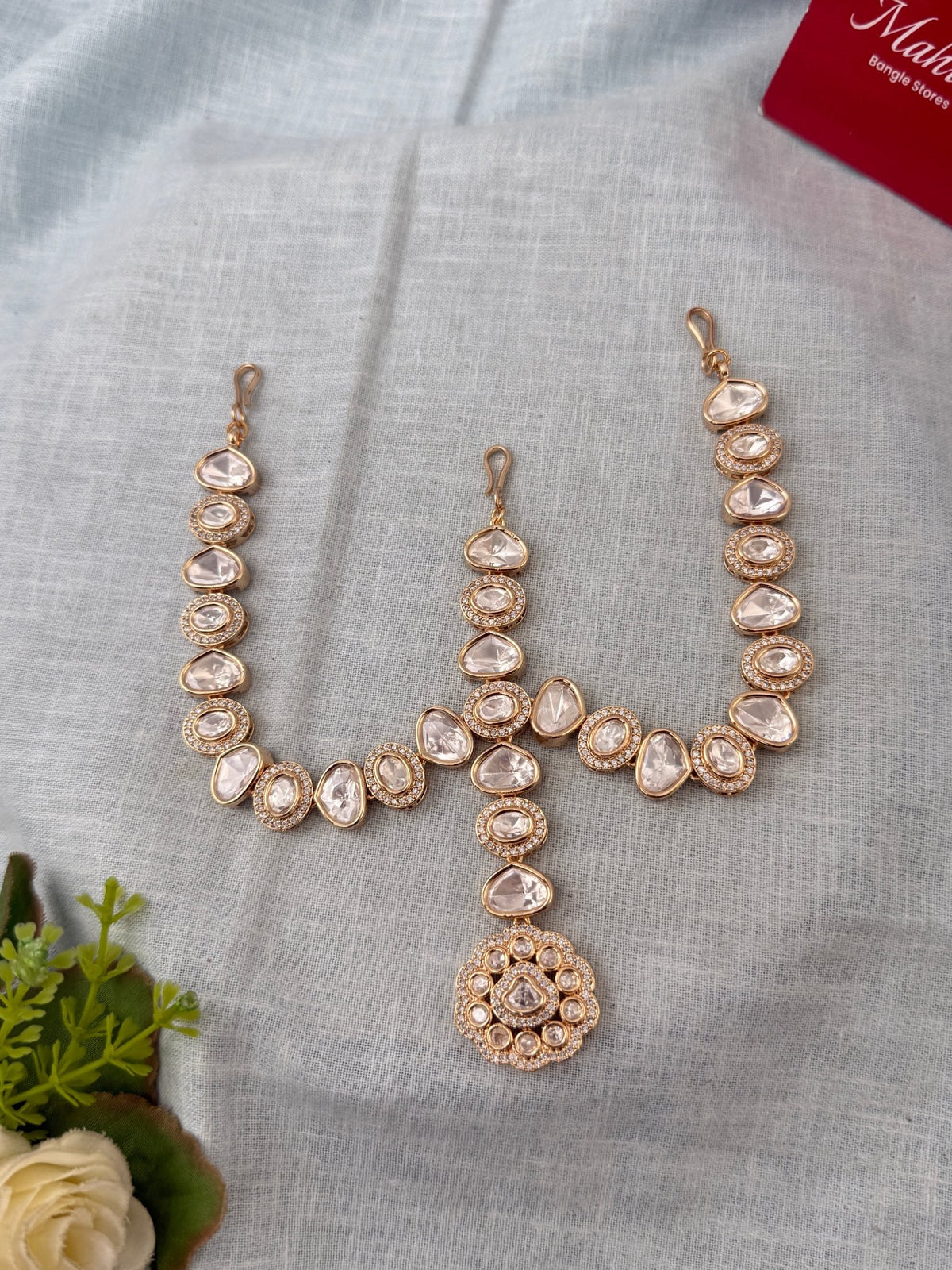 Kundan Royal Maang Tikka Set| M0324 - Mahilas