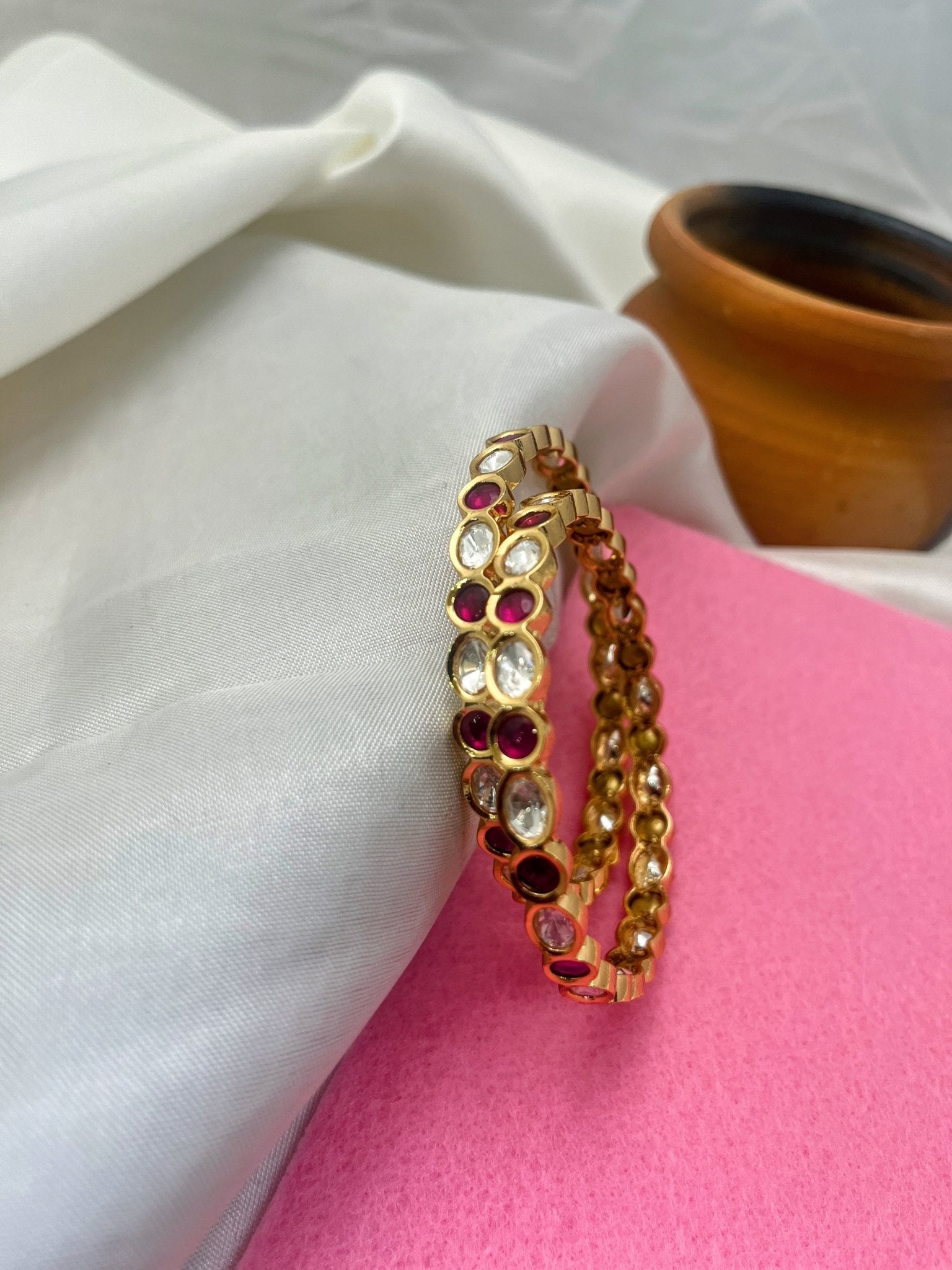 Kundan Stone Bangle 1032 - Mahilas