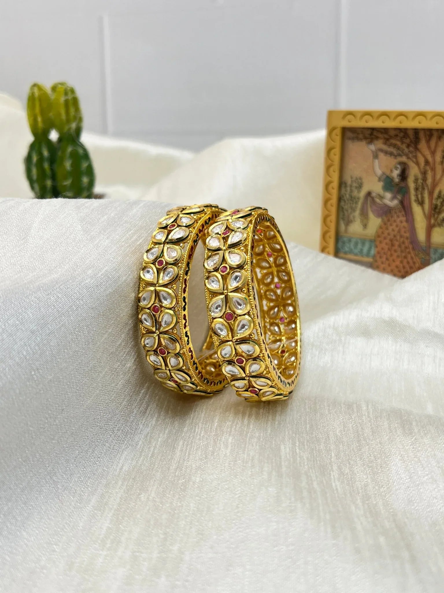 Kundan Stone Bangle 1044 - Mahilas