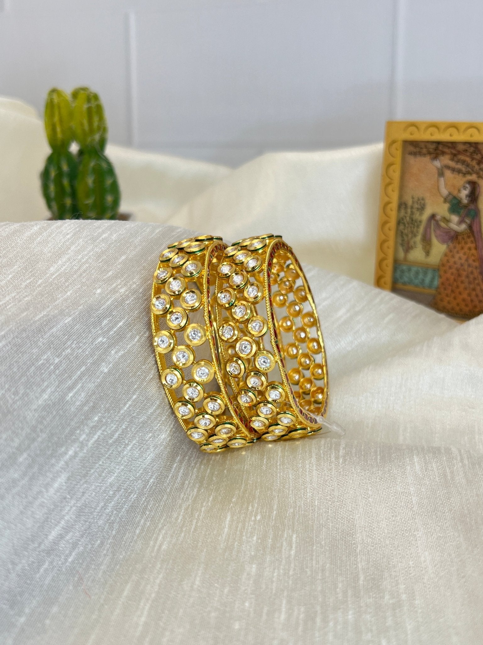 Kundan Stone Bangle 1051 - Mahilas