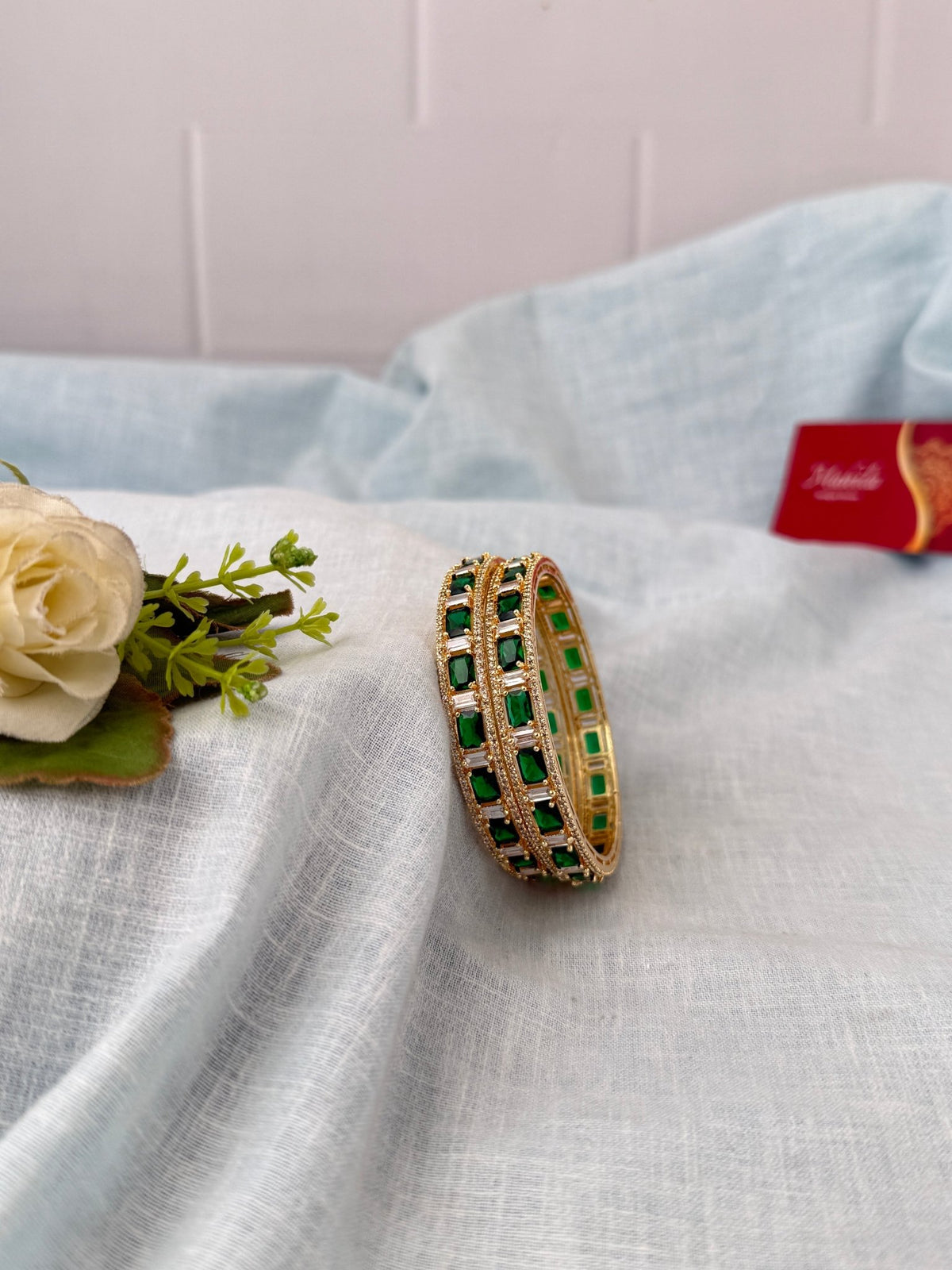 Kundan Stone Kada Bangles Set Of 2| B0350 - Mahilas