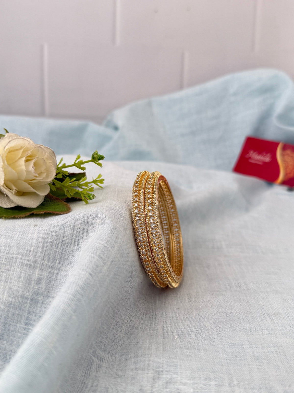 Kundan Stone Kada Bangles Set Of 2| B0363 - Mahilas