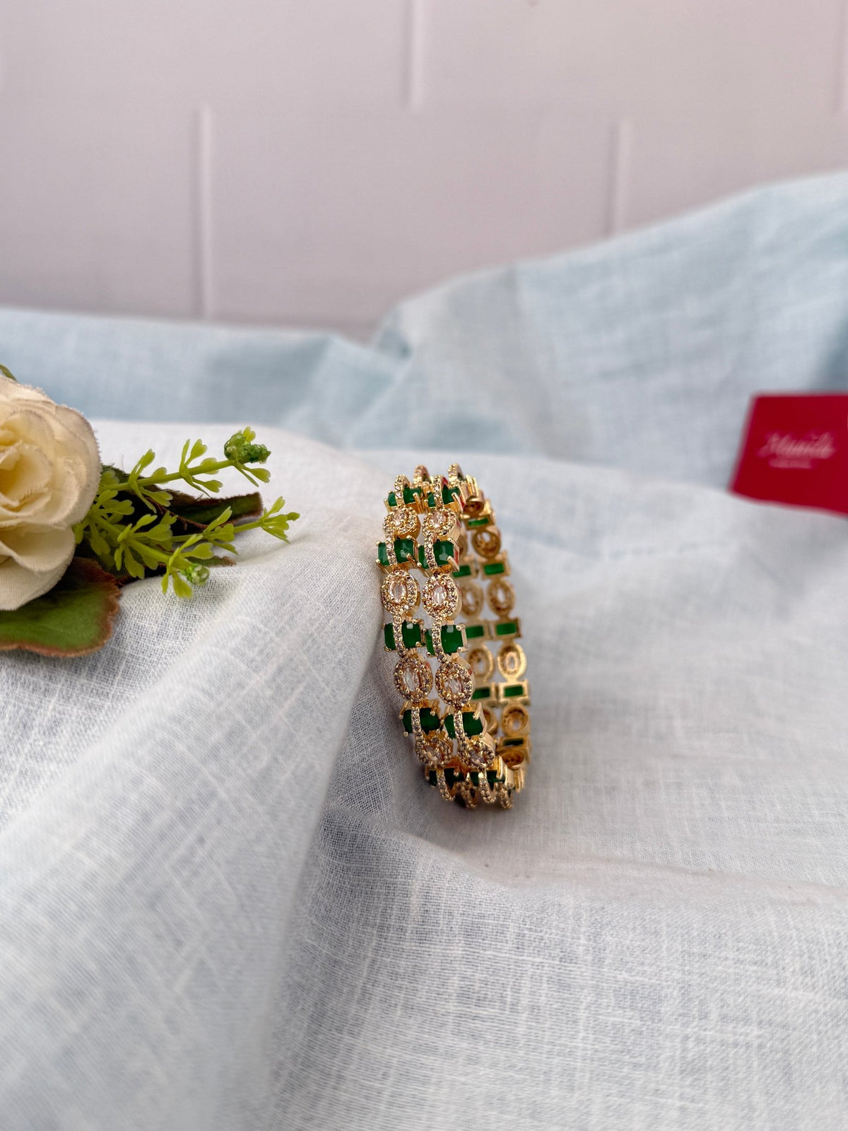 Kundan Stone Kada Bangles Set Of 2| B0386 - Mahilas
