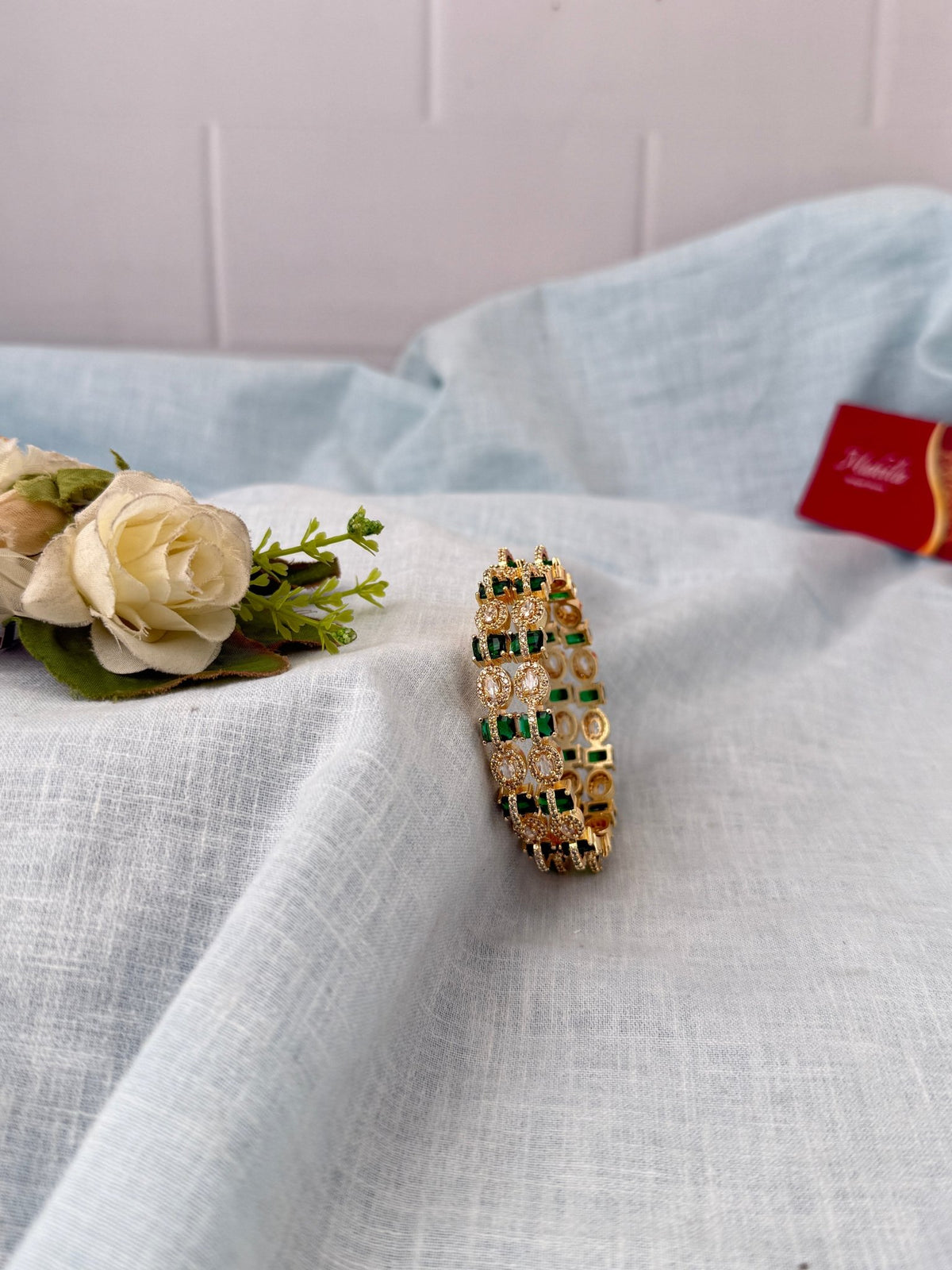 Kundan Stone Kada Bangles Set Of 2| B0390 - Mahilas