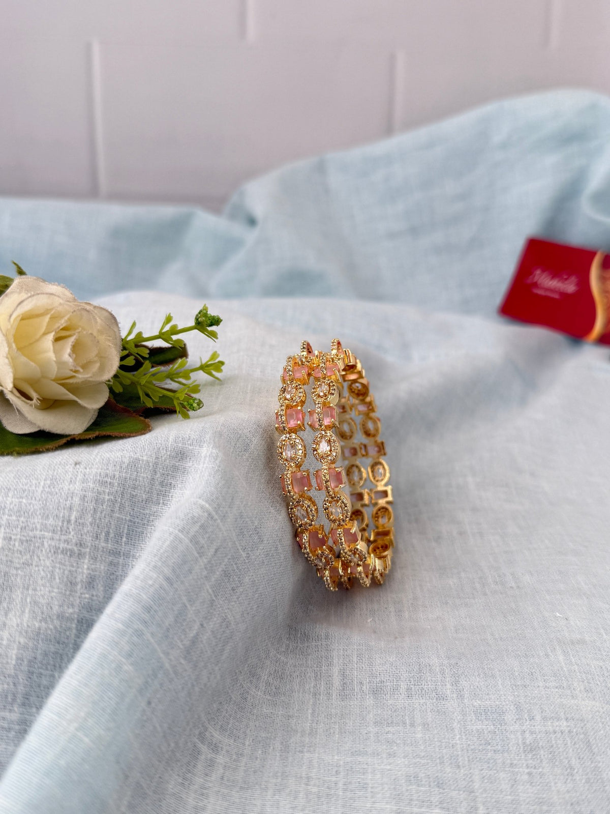 Kundan Stone Kada Bangles Set Of 2| B0392 - Mahilas