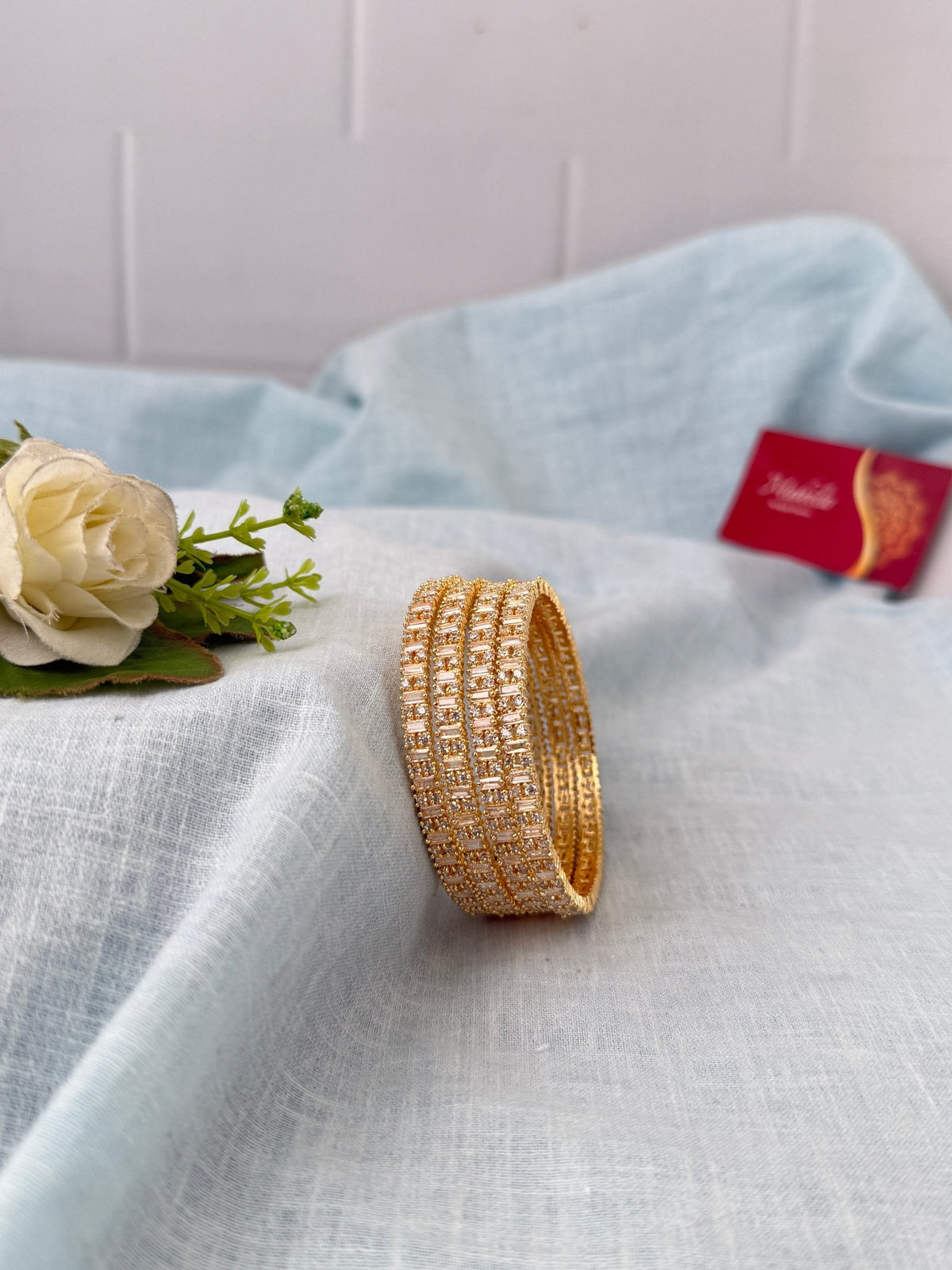 Kundan Stone Kada Bangles Set Of 4| B0381 - Mahilas