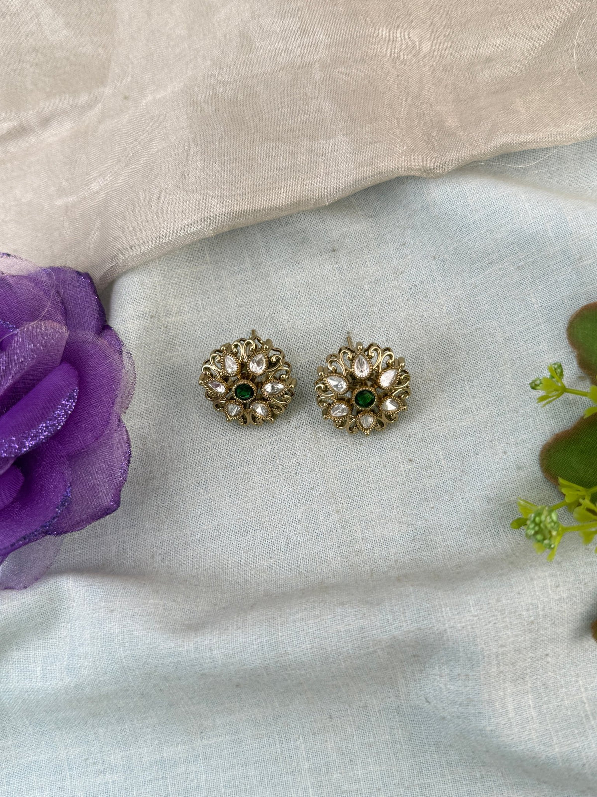 Kundan Stud Earring | E0024 - Mahilas
