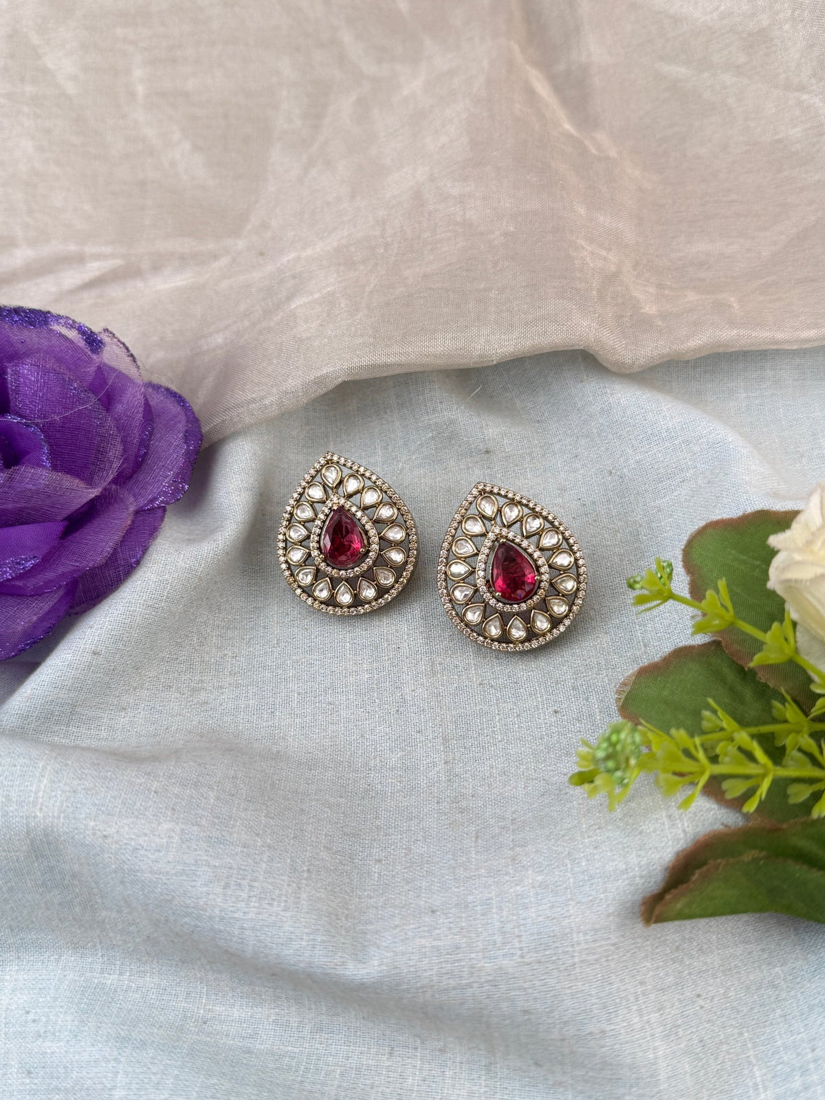Kundan Stud Earring | E0033 - Mahilas