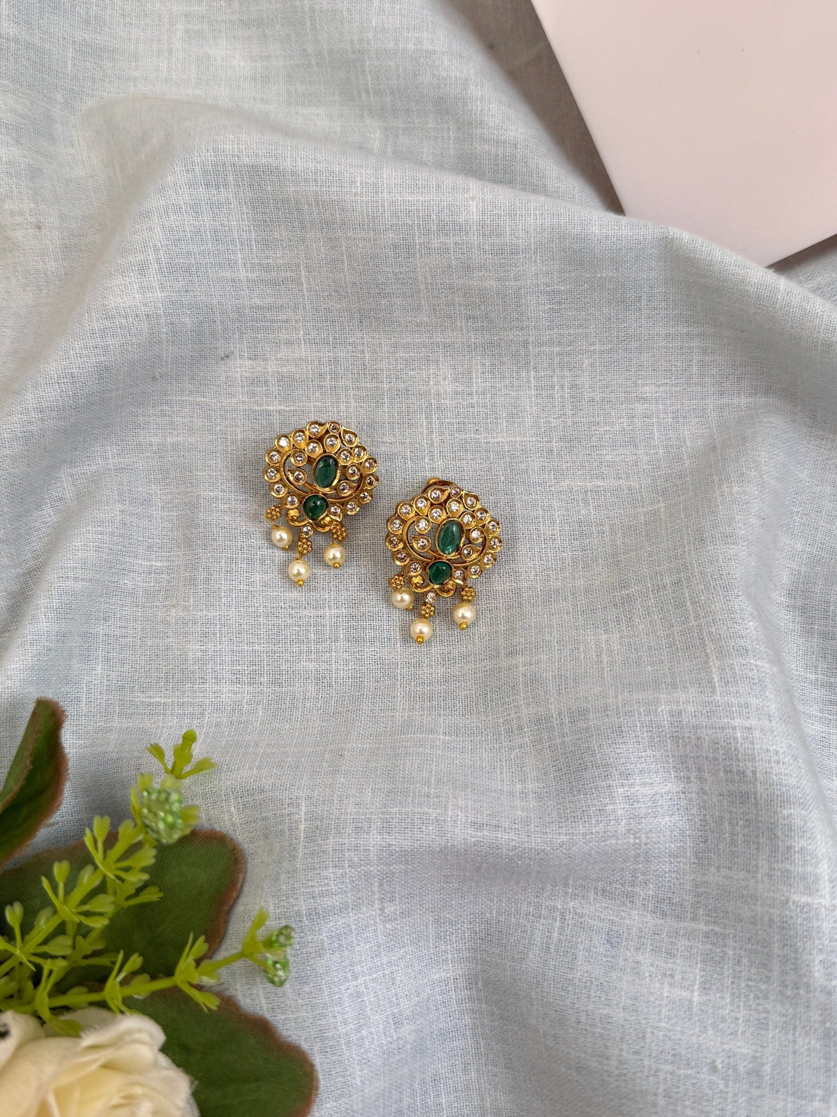 Kundan Stud Earring | E0296A - Mahilas