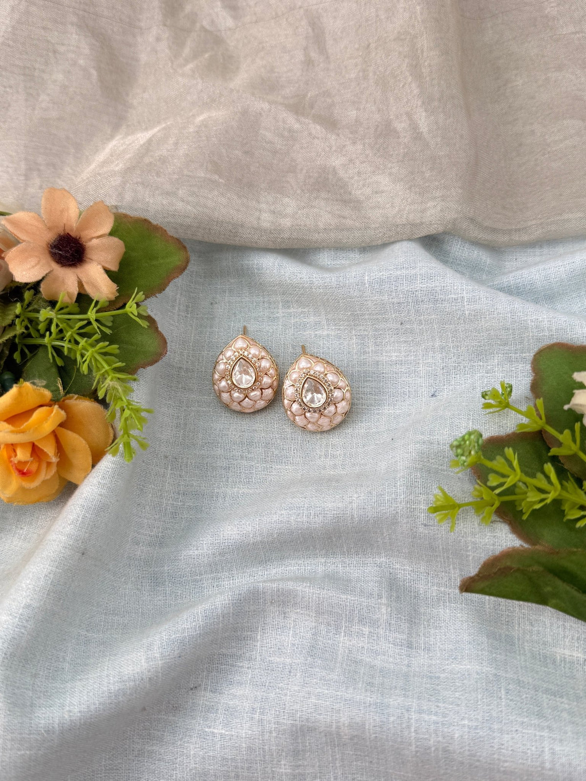 Kundan Stud Style Earrings | E0236 - Mahilas