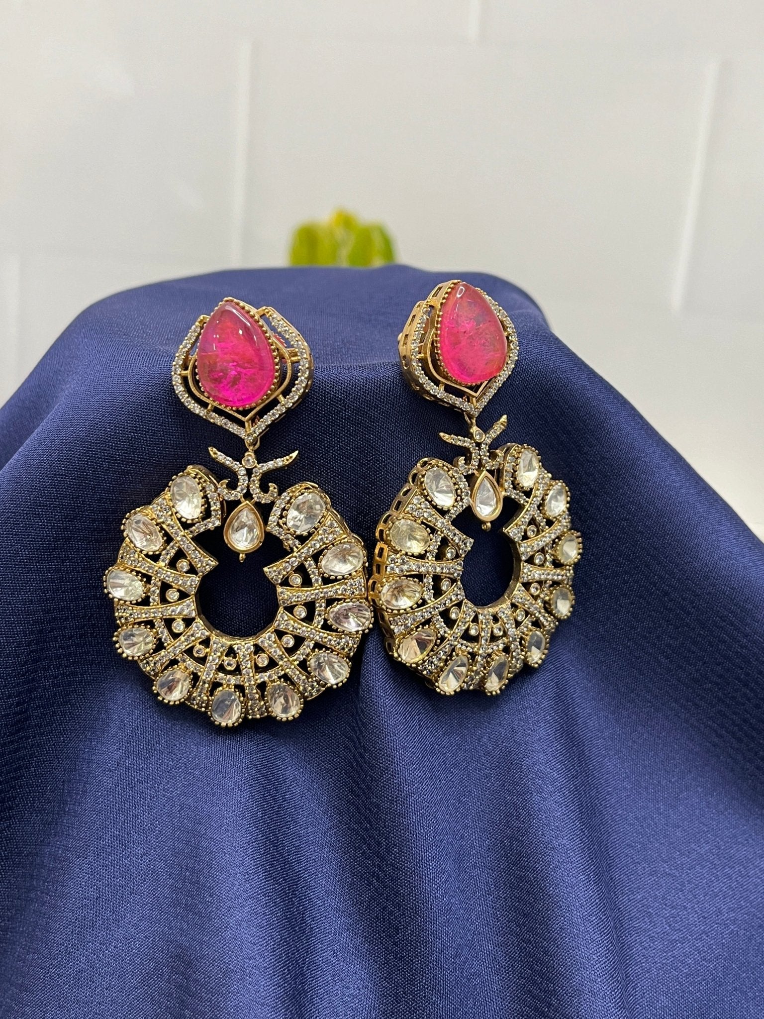 Kundan Victorian earings 0053 - Mahilas