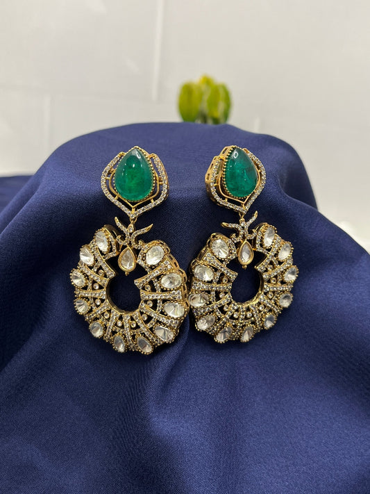 Kundan Victorian earings 0057 - Mahilas