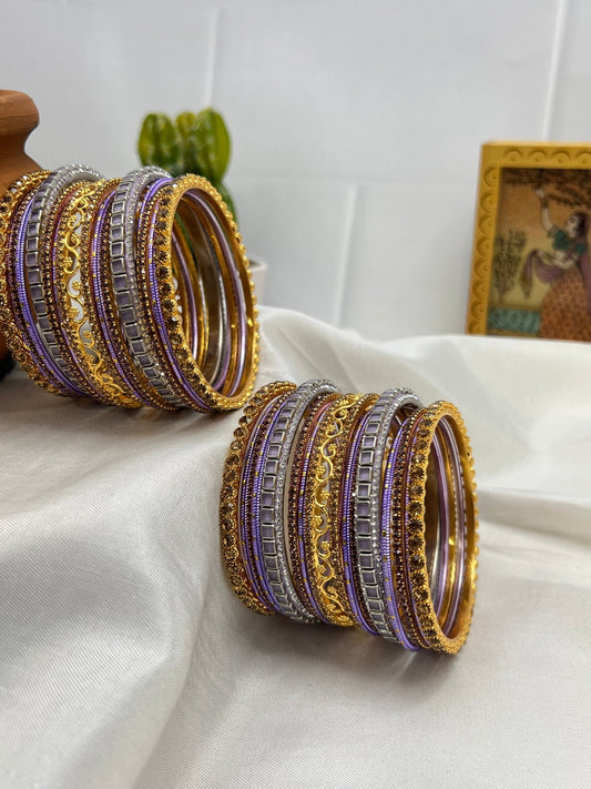 Lavender & Gold Bangle Set 5012 - Mahilas