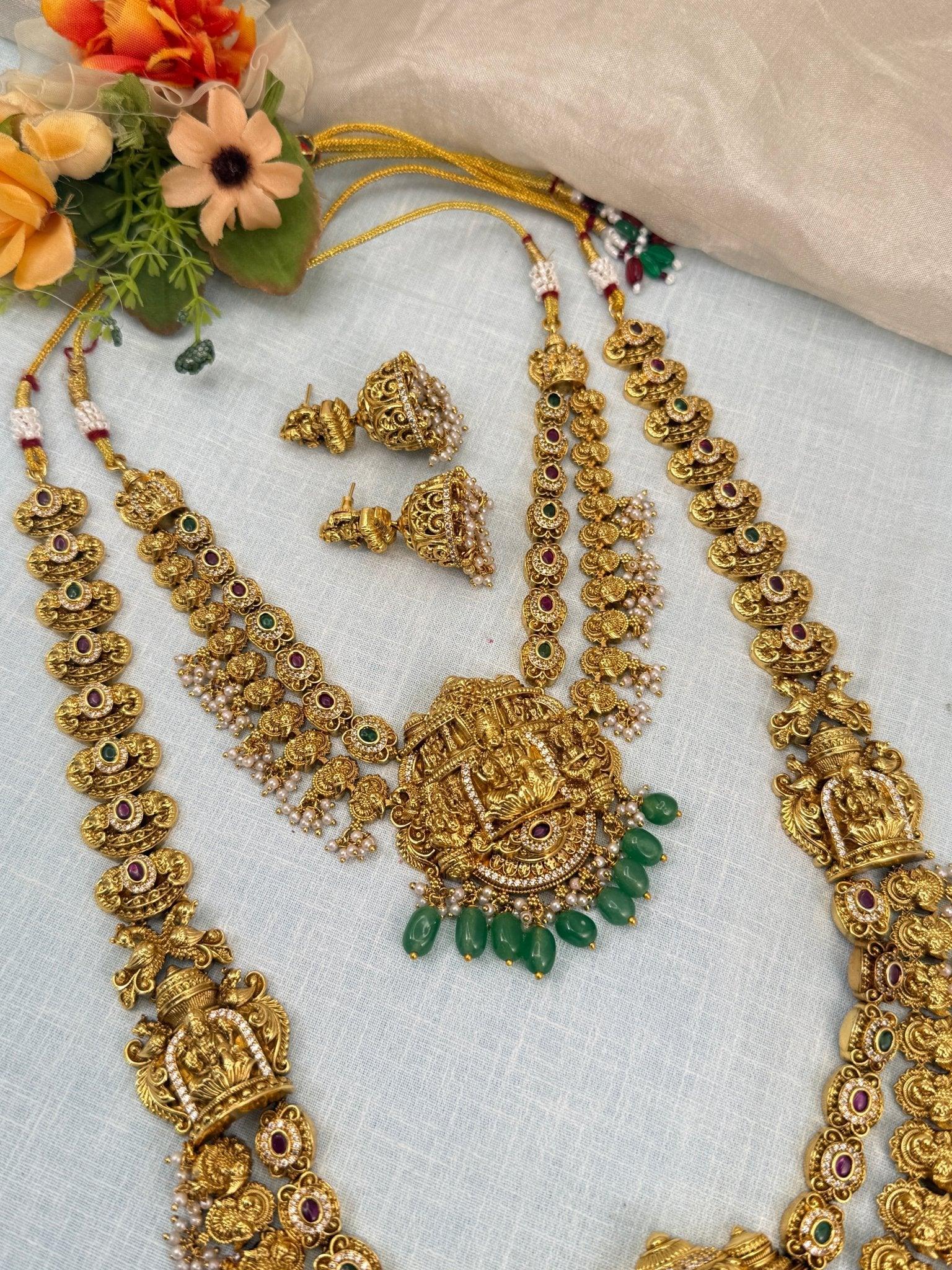 Luxurious Antique 2 Layer Bridal Necklace Set 811 - Mahilas