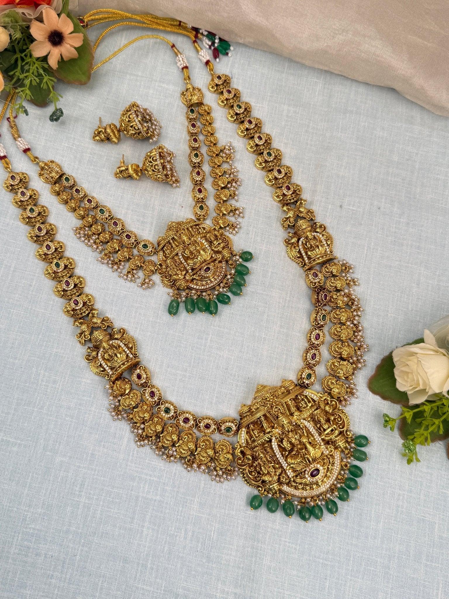 Luxurious Antique 2 Layer Bridal Necklace Set 811 - Mahilas