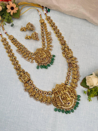 Luxurious Antique 2 Layer Bridal Necklace Set 811 - Mahilas