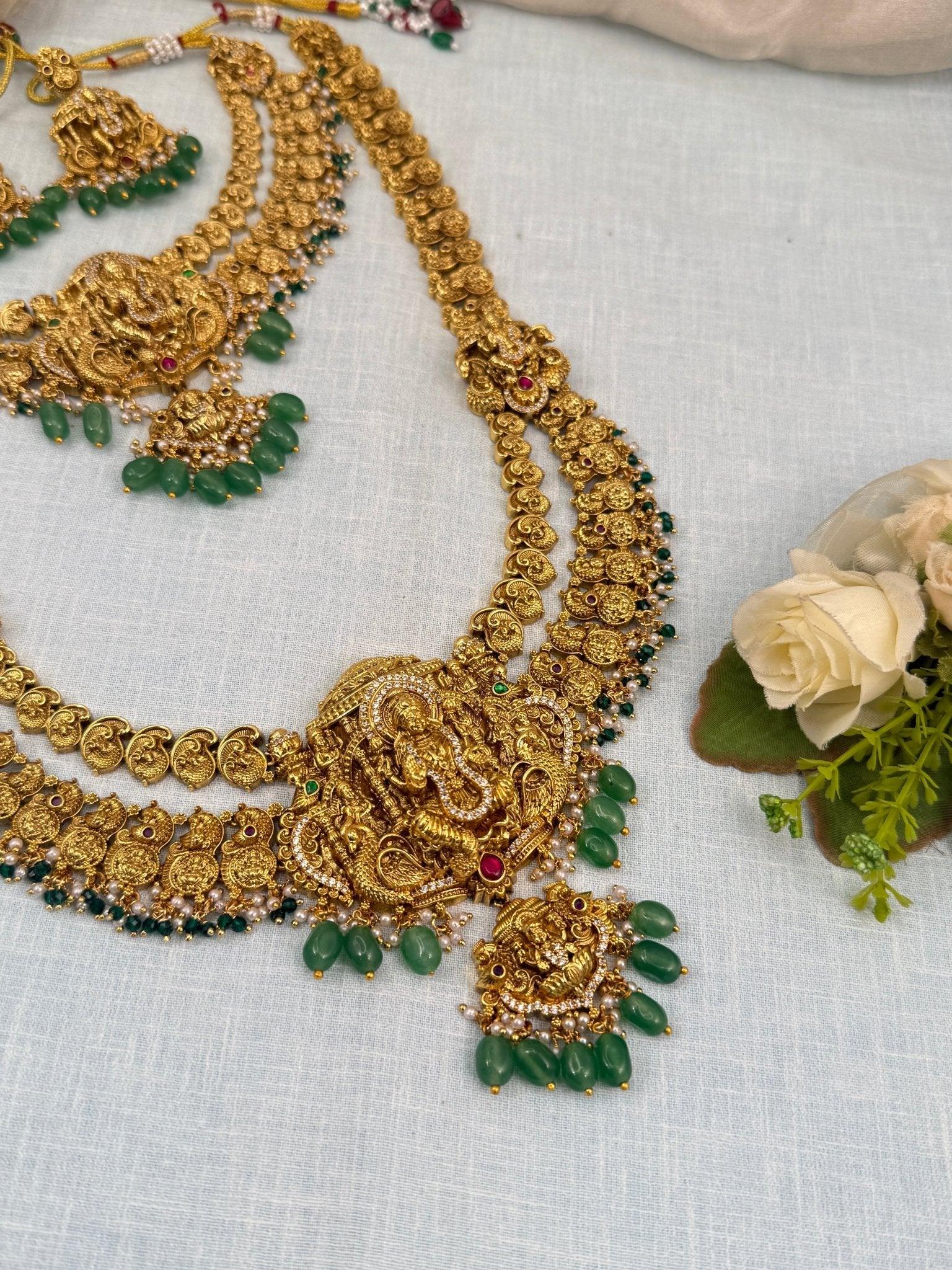 Luxurious Antique 2 Layer Bridal Necklace Set 812 - Mahilas