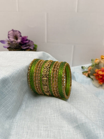 Luxurious Antique Bangle Set In 20 Color Options - 5166 - Mahilas