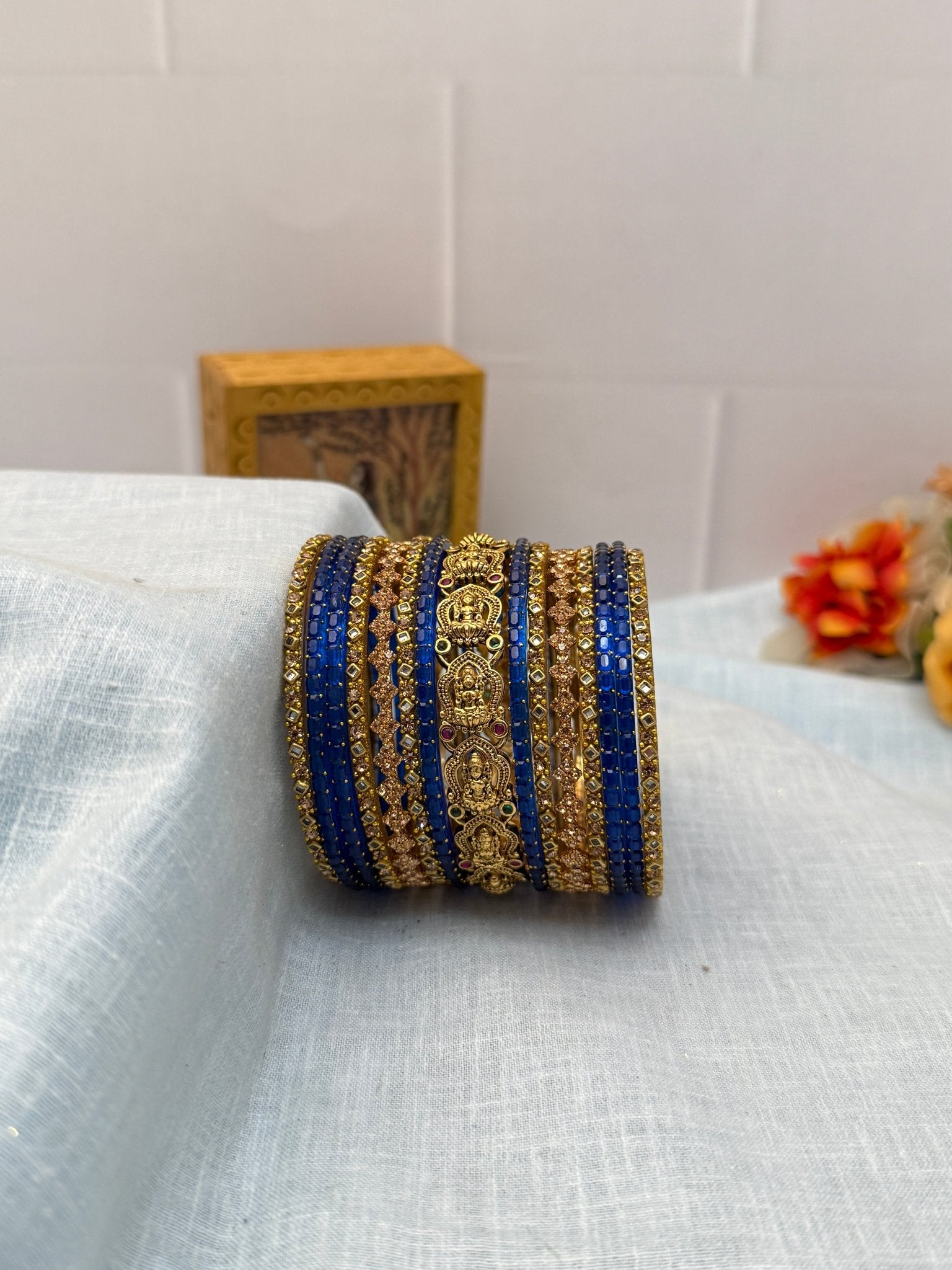 Luxurious Antique Bangle Set In 20 Color Options - 5166 - Mahilas