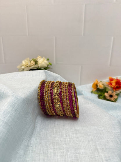 Luxurious Antique Bangle Set In 20 Color Options - 5166 - Mahilas