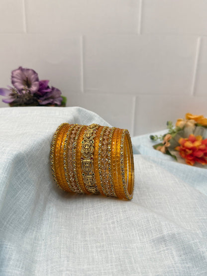 Luxurious Antique Bangle Set In 20 Color Options - 5166 - Mahilas