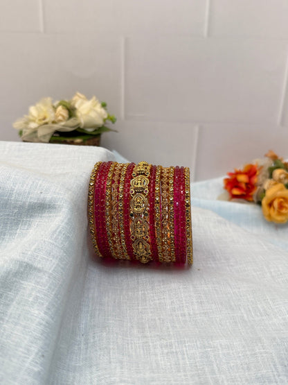 Luxurious Antique Bangle Set In 20 Color Options - 5166 - Mahilas