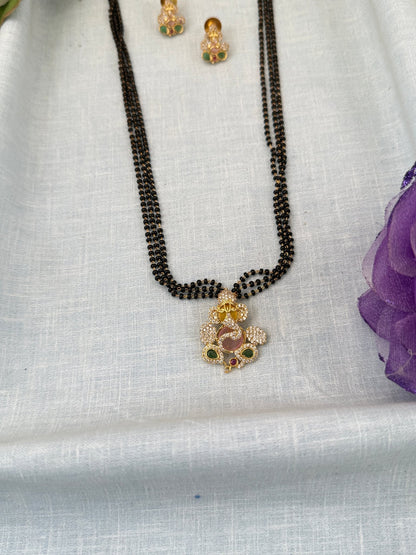 Luxurious Antique Black Beads Long Necklace Set 0596 - Mahilas