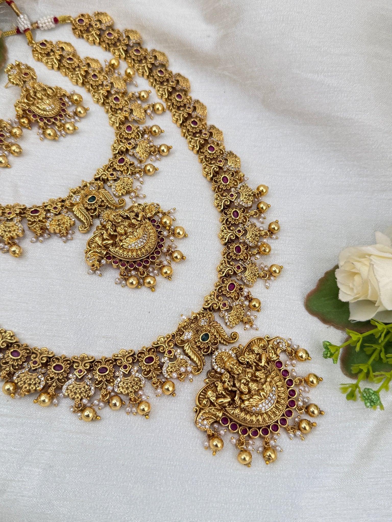 Luxurious Antique Bridal Necklace Set 789 - Mahilas