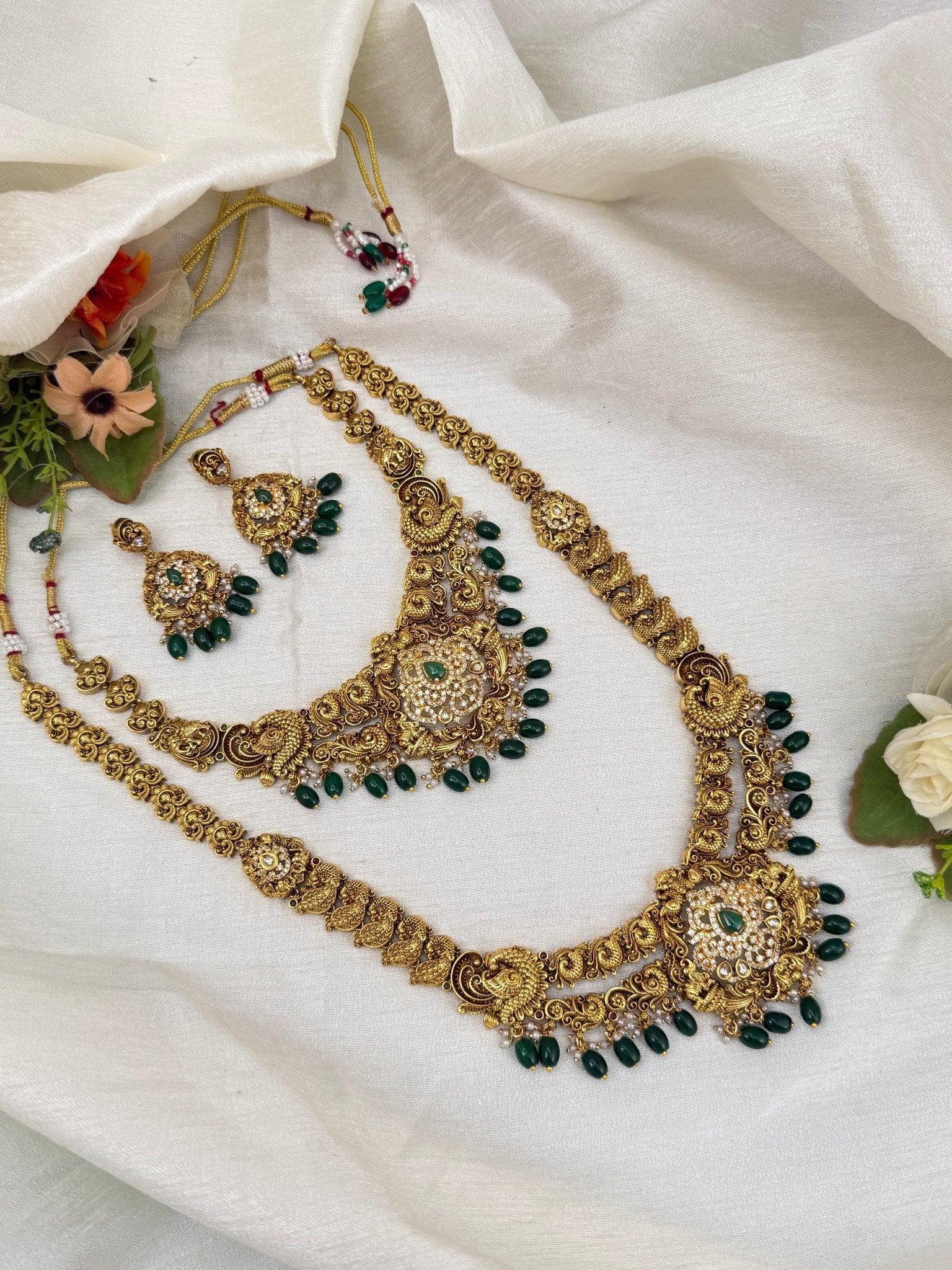 Luxurious Antique Bridal Necklace Set 790 - Mahilas
