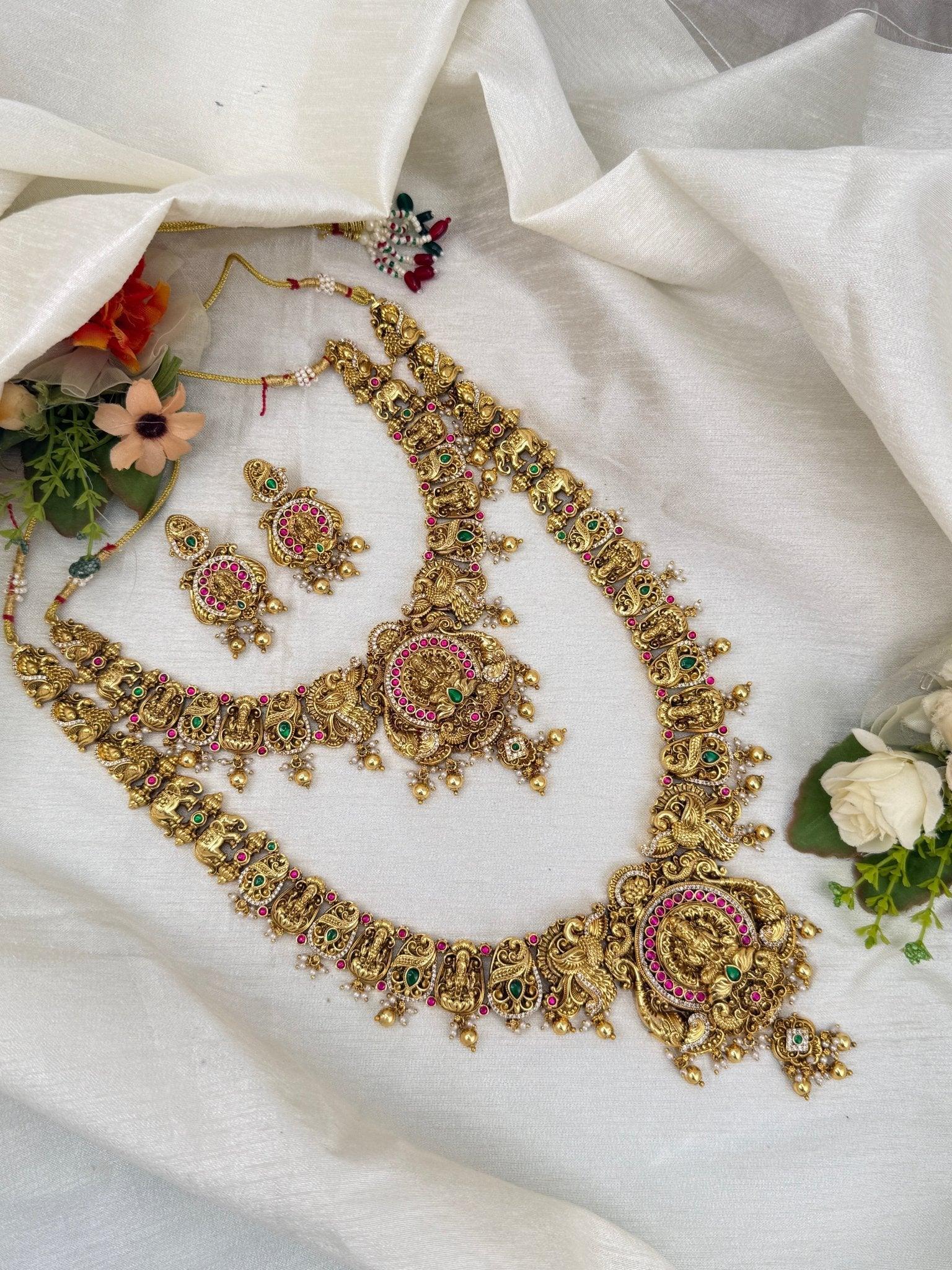 Luxurious Antique Bridal Necklace Set 791 - Mahilas