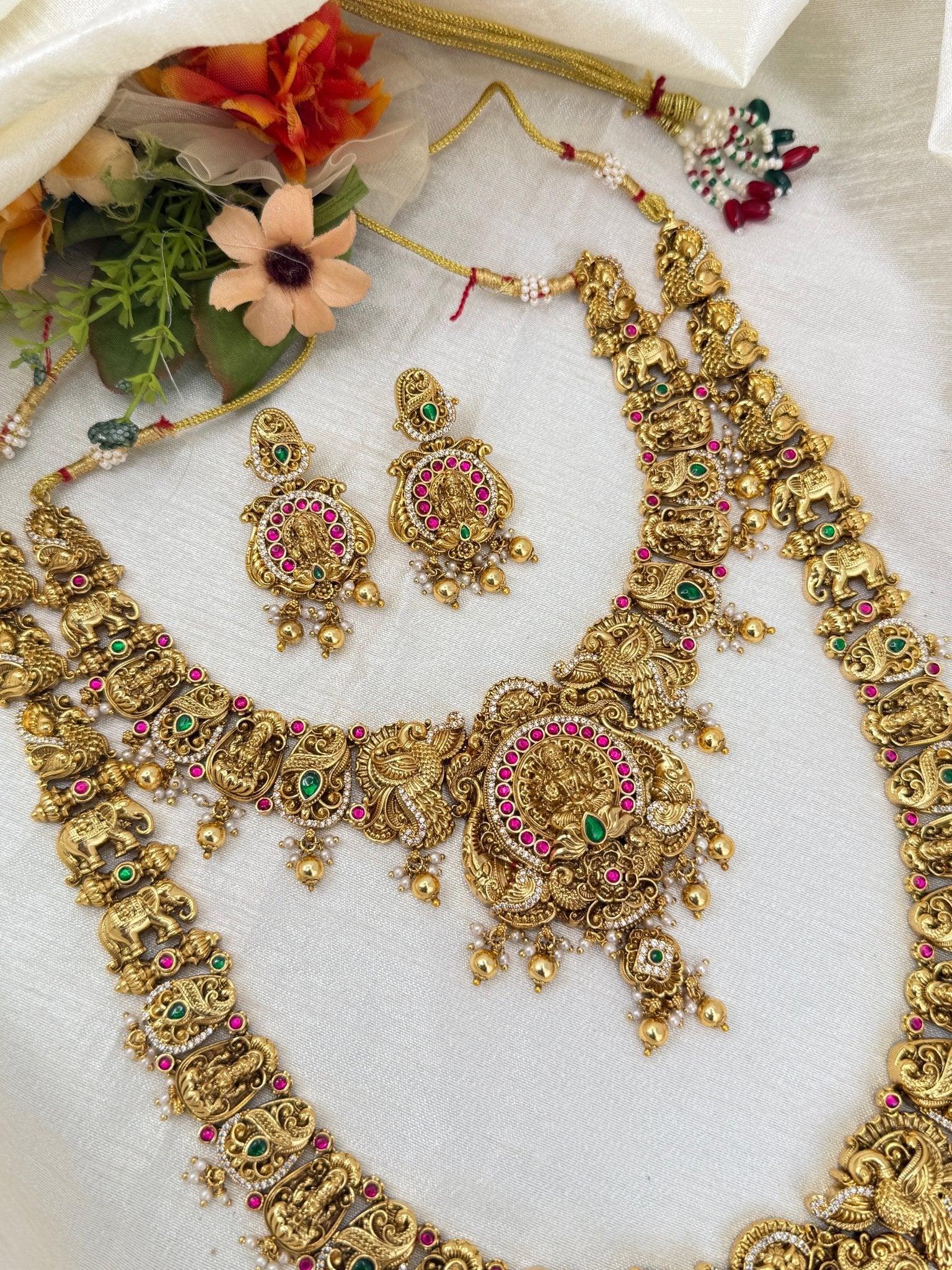 Luxurious Antique Bridal Necklace Set 791 - Mahilas