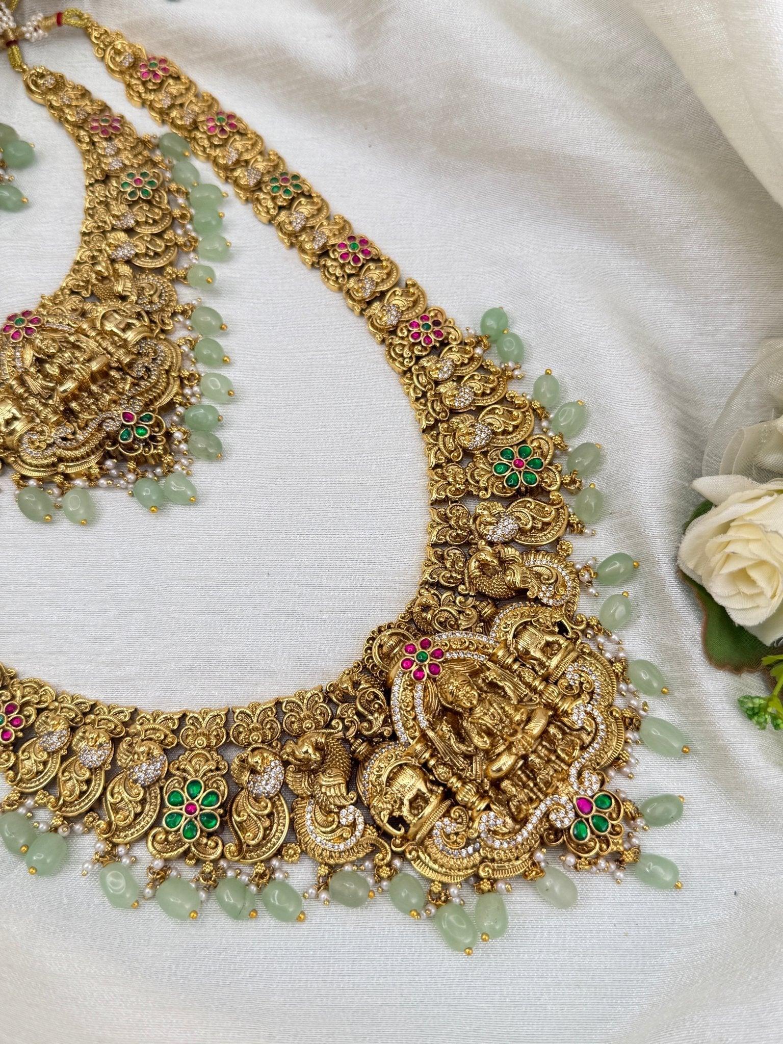 Luxurious Antique Bridal Necklace Set 792 - Mahilas