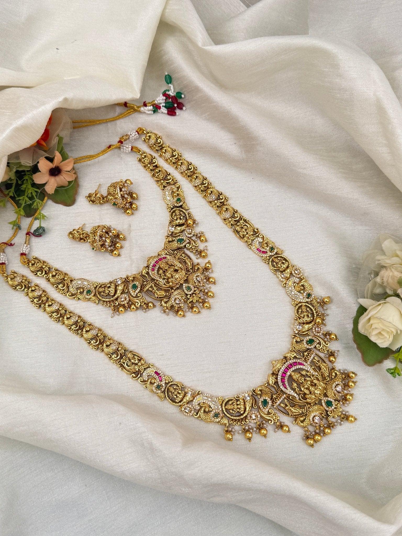 Luxurious Antique Bridal Necklace Set 793 - Mahilas