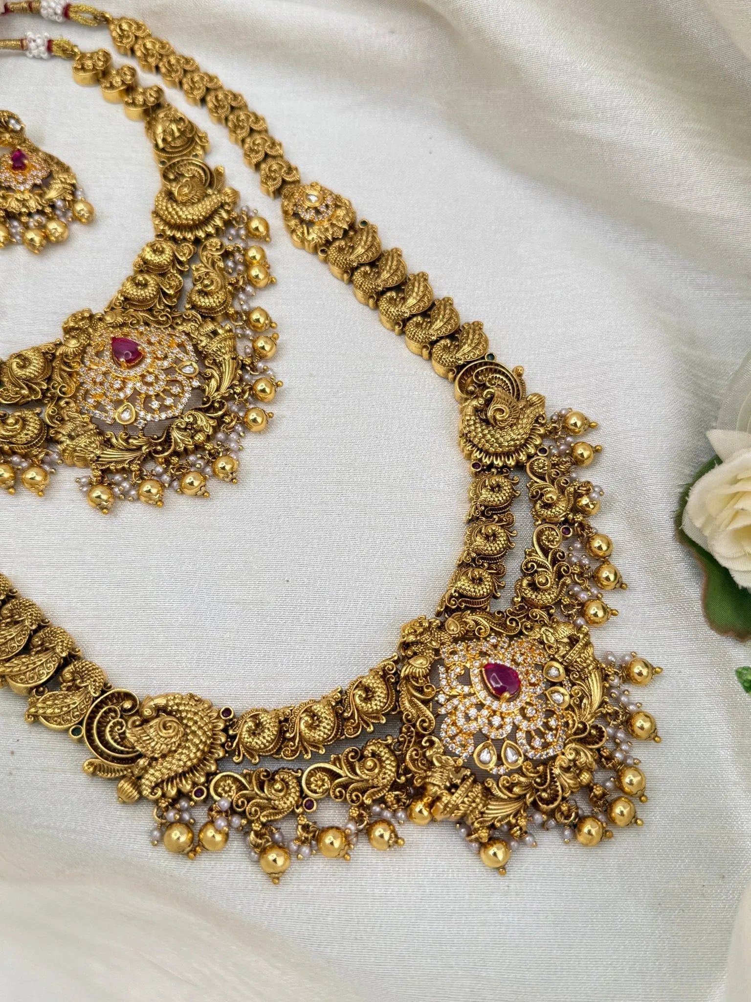 Luxurious Antique Bridal Necklace Set 794 - Mahilas